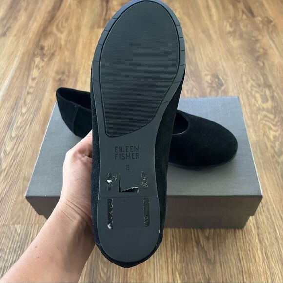 EILEEN FISHER black flats slip on shoes women’s 8 new - Picture 5 of 7